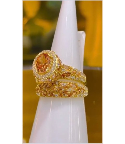 Gold Diamond Ring 22k