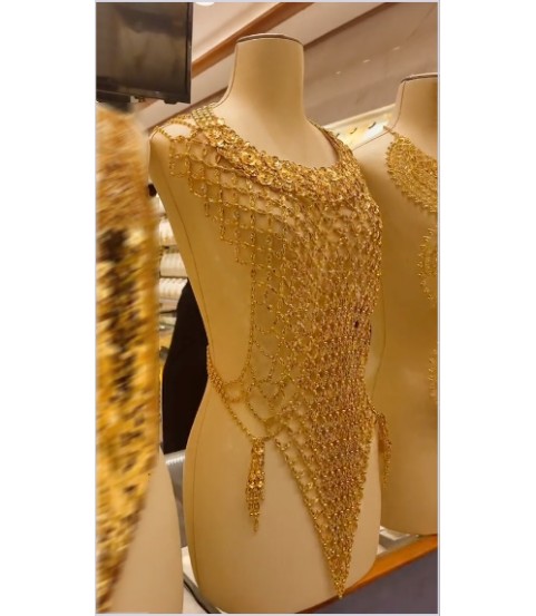 Gold Sequin Cutout Dress